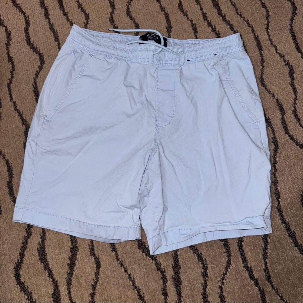 Hollister White Flat Front Shorts Casual Style